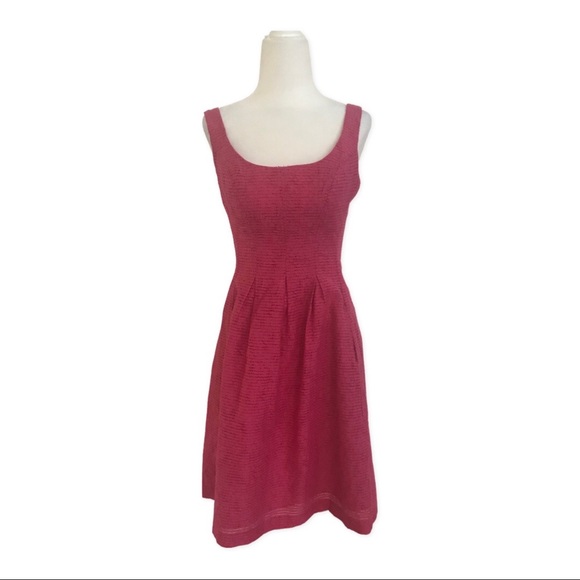Nine West Ribbed Sheath Dress Pink Fit and Flare. - Picture 2 of 4